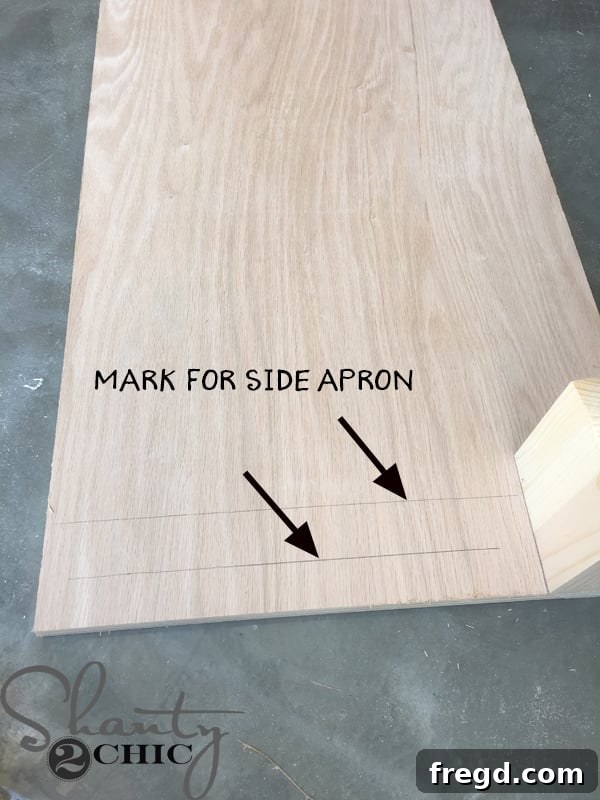 Create Your Dream Window Seat 8 marks-for-side-apron