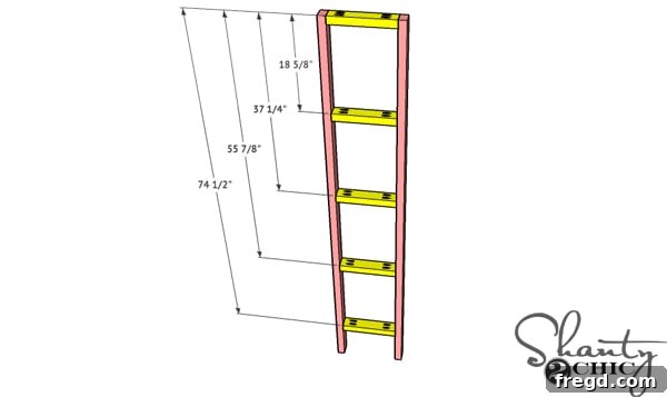 Craft a Plate Rack for Only $95 8 All ladder rungs attached for plate rack structure