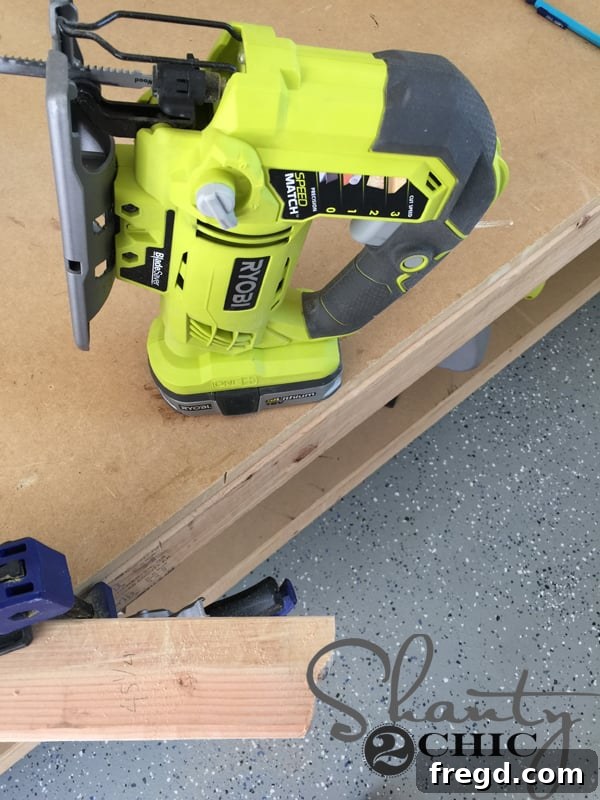 Build Your Own High-Back Bench 21 Cutting Table with Jigsaw