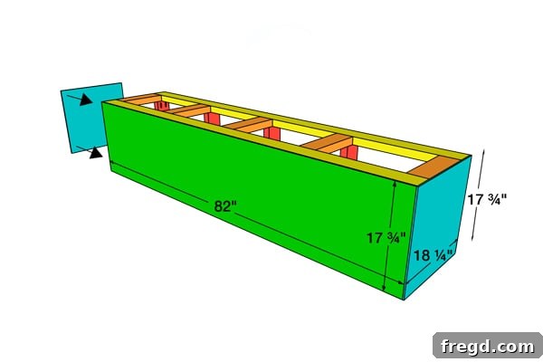 Build Your Own High-Back Bench 6 Covering Bench Frame with Plywood