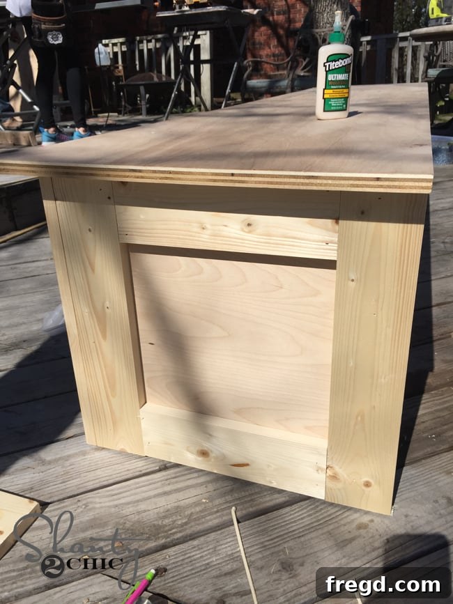 Build Your Own High-Back Bench 10 Side of Bench Trimmed