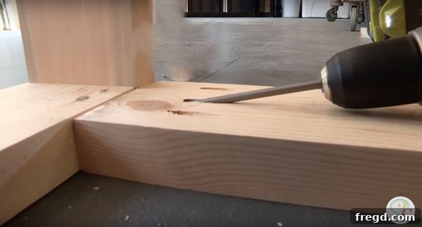 Your Custom Rustic Modern Dining Table 14 Securely Attaching Table Runners with Wood Glue and Pocket Hole Screws
