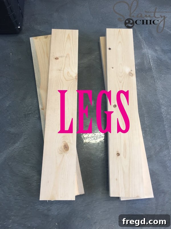Your Custom Rustic Modern Dining Table 6 Dining Table Leg Components Cut and Ready for Assembly