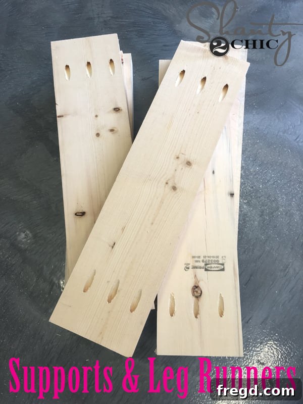 Your Custom Rustic Modern Dining Table 8 Leg Runners and Supports for the DIY Dining Table Base Structure