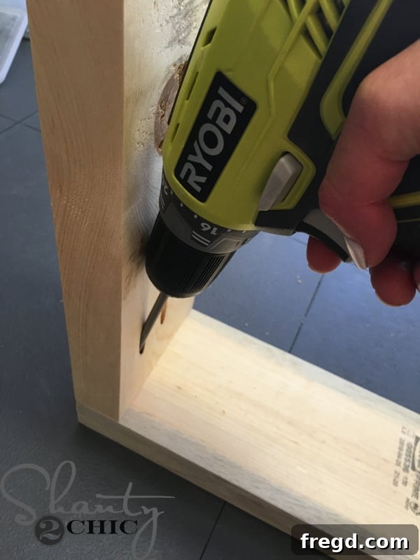 Your Custom Rustic Modern Dining Table 10 Assembling the Dining Table Legs with Wood Glue and Pocket Screws