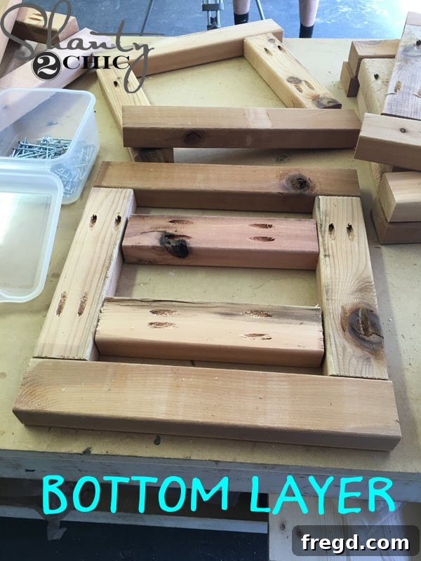 Build a Beautiful Cedar Planter for Under $25: A Complete DIY Guide 5 Assembling the Bottom Layer of the Cedar Planter Base