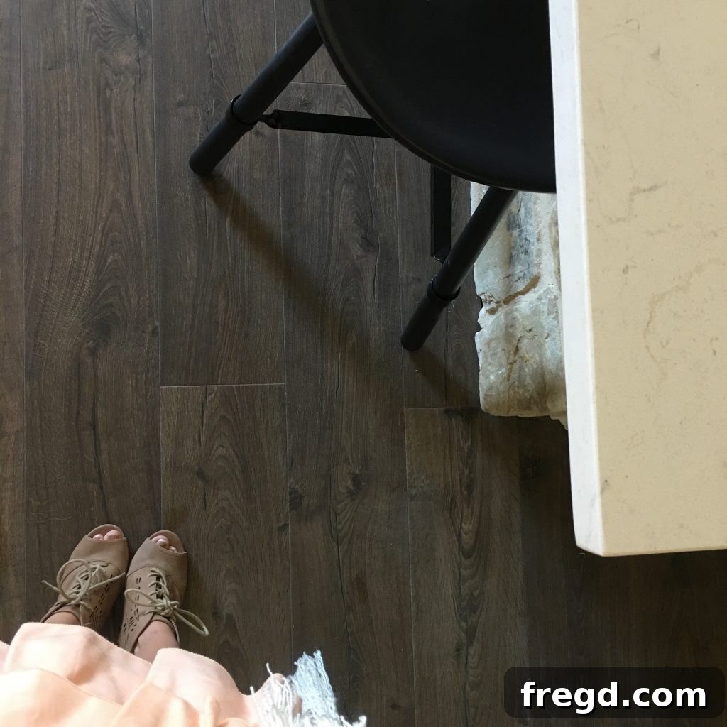 My Kitchen's Laminate Makeover 7 Beautifully installed Quick-Step Maison Oak laminate flooring, clean and ready.