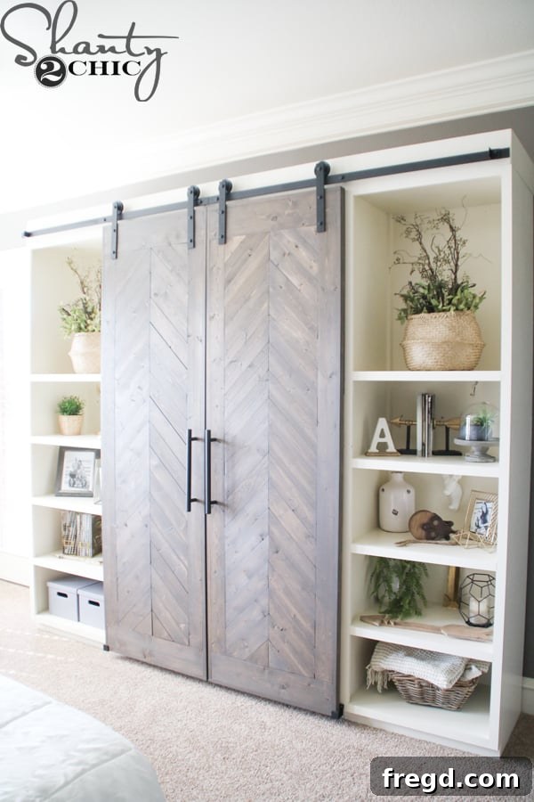 Rustic Glide Media Hub 2 sliding-barn-door-hidden-tv-console-closed