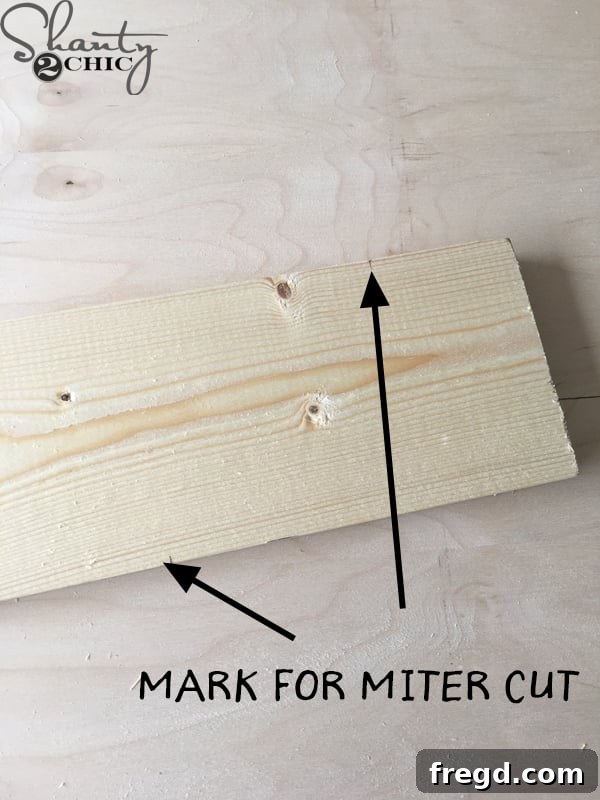 Rustic Glide Media Hub 28 visible-marks-for-45-degree-miter-cut