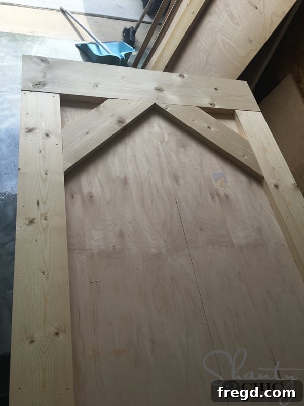 Rustic Glide Media Hub 30 attaching-first-slats-of-barn-door-pattern