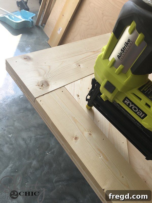 Rustic Glide Media Hub 32 attaching-top-corner-pattern-pieces-to-barn-door