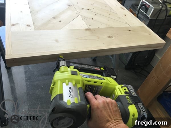 Rustic Glide Media Hub 38 attaching-bottom-trim-to-barn-door-sides