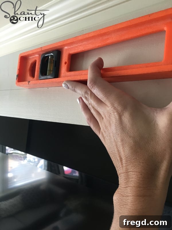 Rustic Glide Media Hub 42 marking-level-line-for-barn-door-track-placement