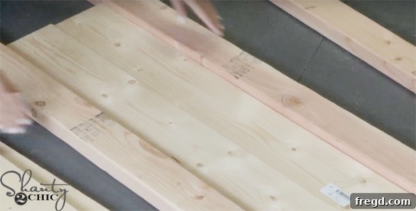 Weekend Build: Sawhorse Bookcase with Video Instructions 5 Spacing tip for ladder rails using wood boards