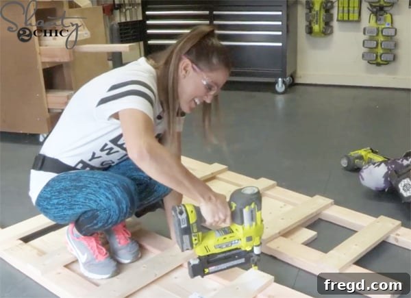 Weekend Build: Sawhorse Bookcase with Video Instructions 7 Continuing to attach rungs up the ladder frame
