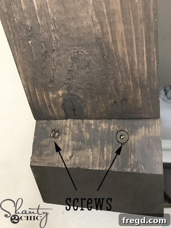 Build a Rustic Corbel for Seven Dollars DIY Video Tutorial 13 Stained rustic corbel, showcasing the rich Briarsmoke finish