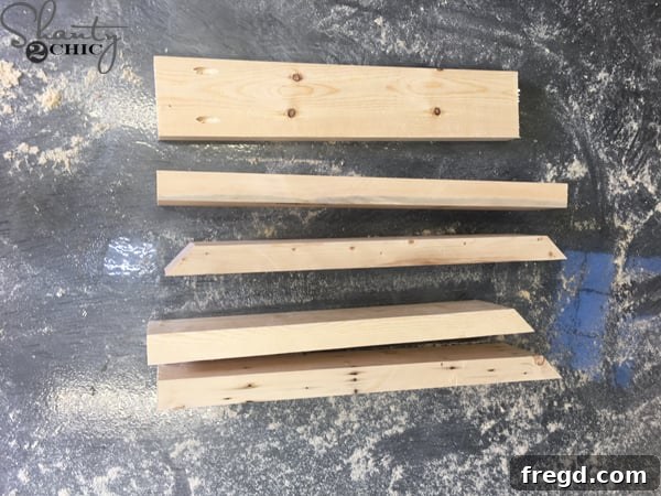 Build a Rustic Corbel for Seven Dollars DIY Video Tutorial 3 Wood preparation with a table saw, ripping rounded edges off lumber