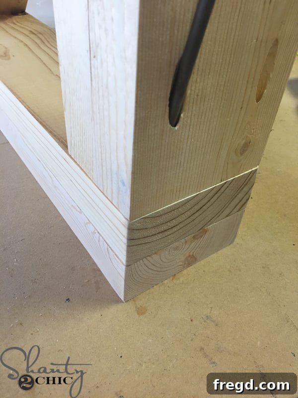 Build a Rustic Corbel for Seven Dollars DIY Video Tutorial 8 Connecting the back and top corbel pieces with wood glue and pocket hole screws