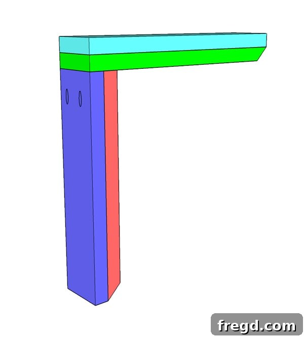 Build a Rustic Corbel for Seven Dollars DIY Video Tutorial 9 Partially assembled corbel showing the back and top sections joined