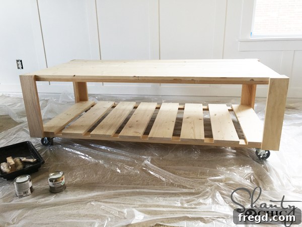 Rolling Crate Coffee Hub 16 Attaching casters to the rolling coffee table