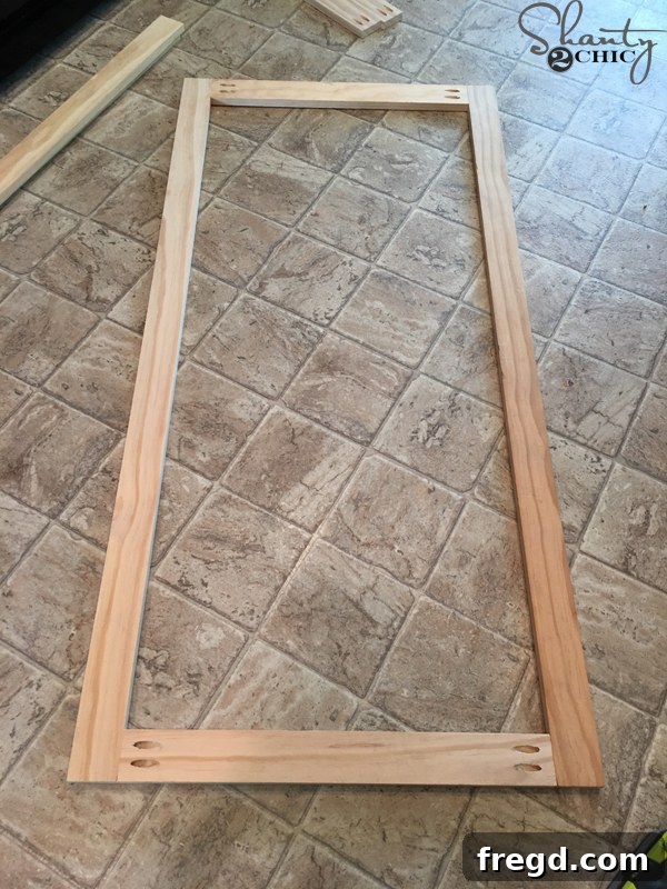 Rolling Crate Coffee Hub 5 Drilling pocket holes with a Kreg Jig for frame assembly