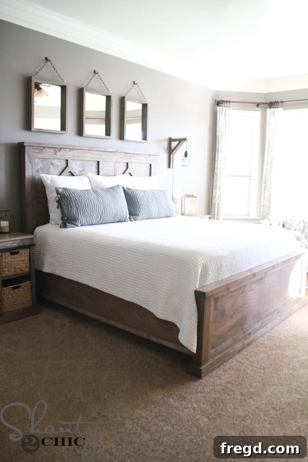 DIY Rustic Modern King Bed