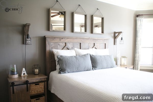 DIY Rustic Modern King Bed