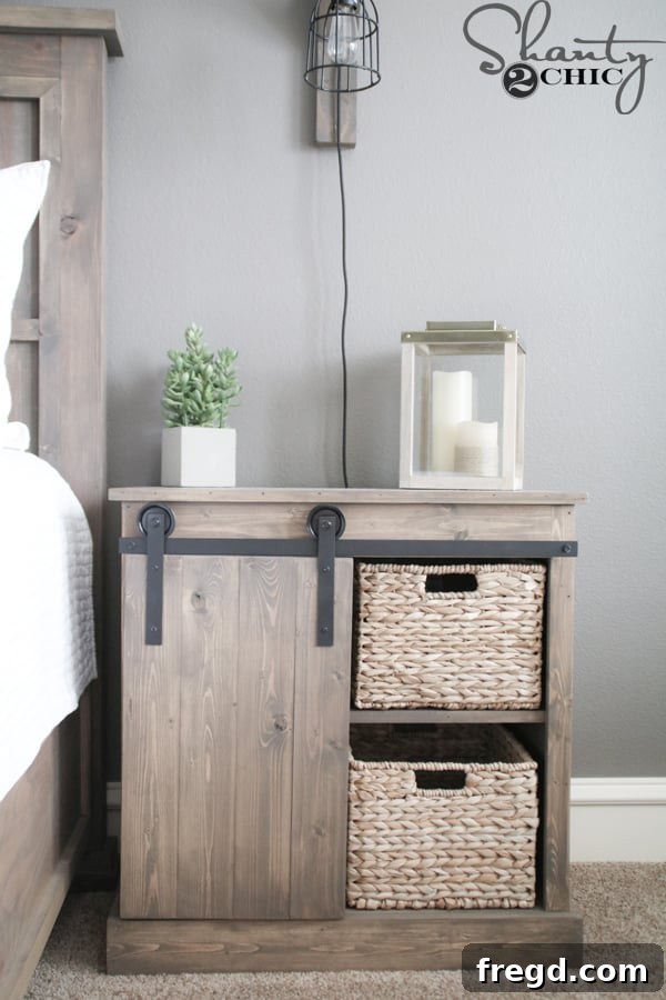 Make Your Own Barn Door Hardware for Just $20 19 Finished and painted DIY barn door hardware with door attached