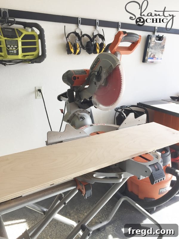 Craft Your Own Sliding Barn Door Nightstand 3 Plywood being cut for the nightstand frame, highlighting precision woodworking