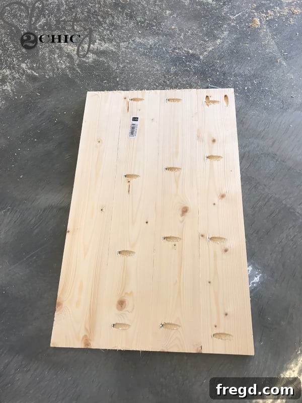 Craft Your Own Sliding Barn Door Nightstand 26 Completed plank door for the DIY sliding barn door nightstand