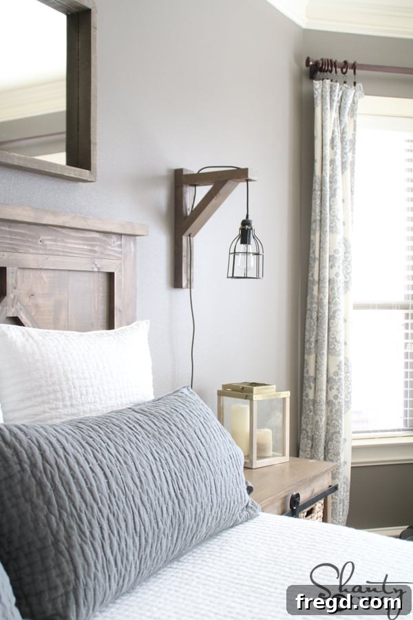 Build Your Own Corbel Sconce for Just $25 11 The sconce illuminating a cozy corner, demonstrating its warm and inviting glow.