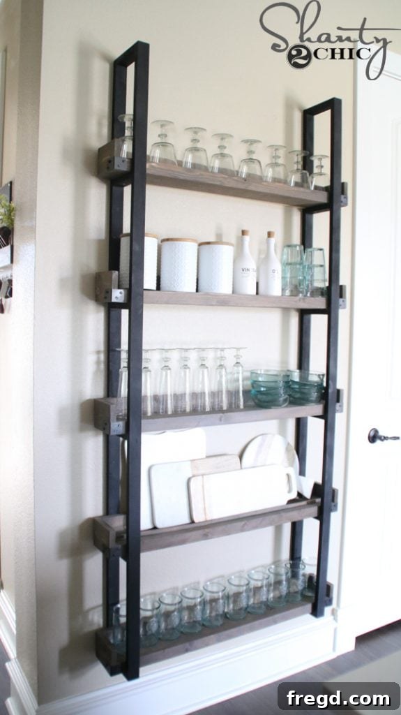 Kitchen Upgrade: DIY Floating Dish Shelf Tutorial 29 Attaching the strong ties to the shelves for final reinforcement and style