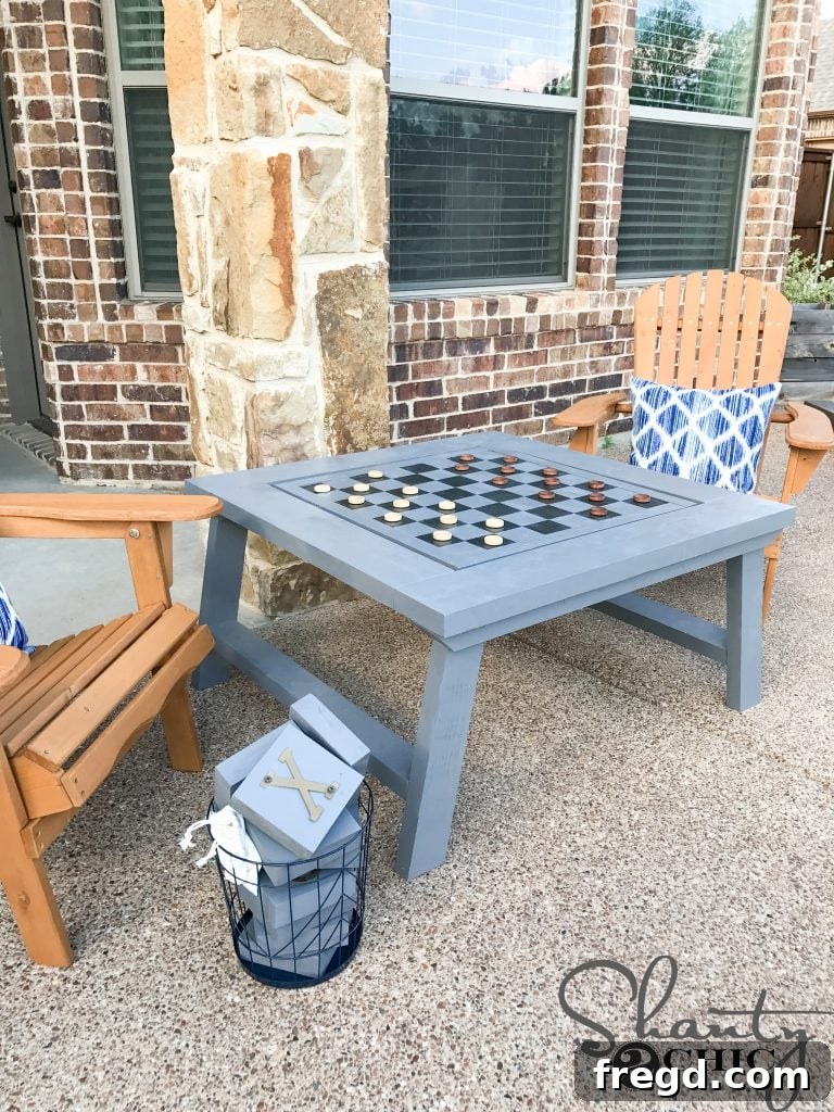 DIY Outdoor Game Table for family fun