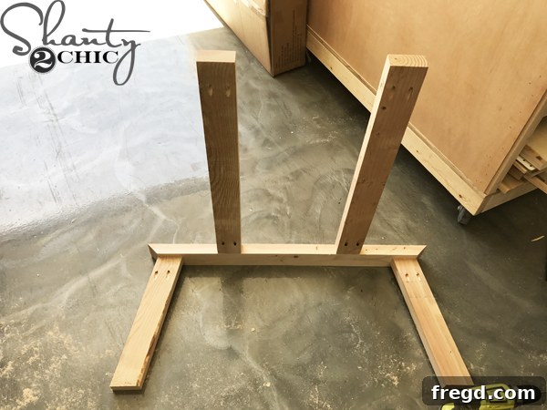 Second leg assembly complete for DIY table
