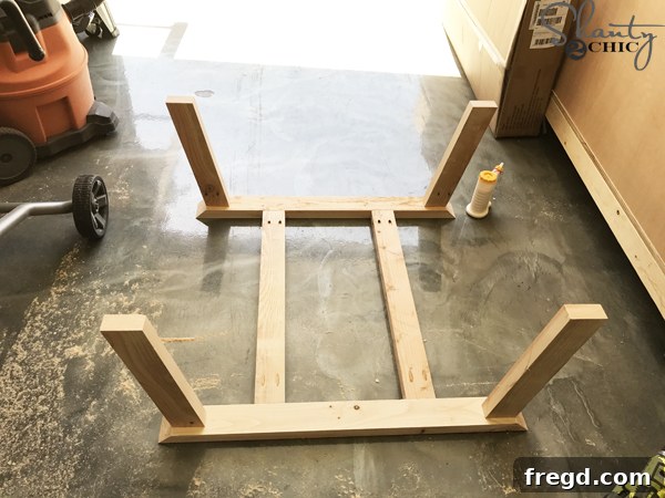 Attaching supports to DIY outdoor game table base
