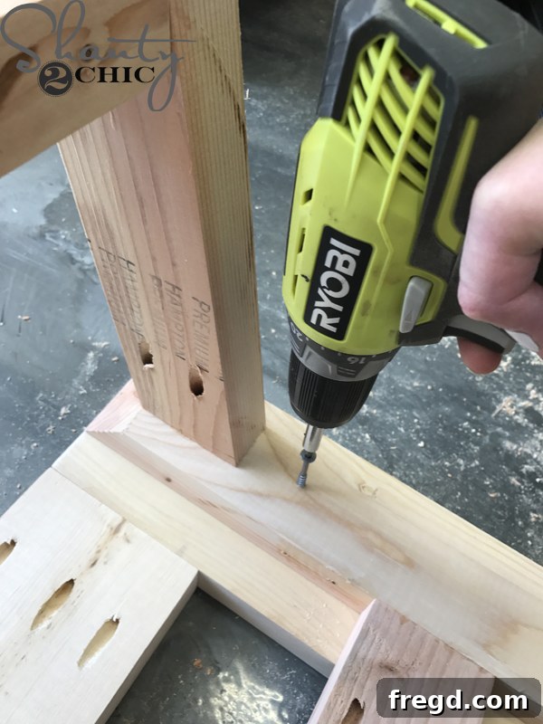 Assembling the table top frame