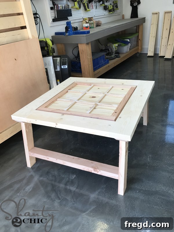 DIY Outdoor Game Table with tic-tac-toe board
