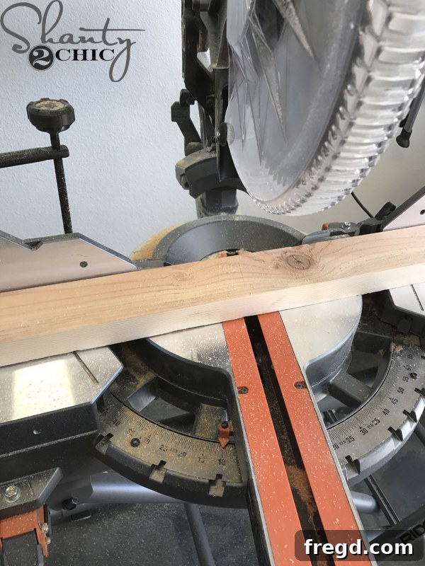 Second miter cut for leg base