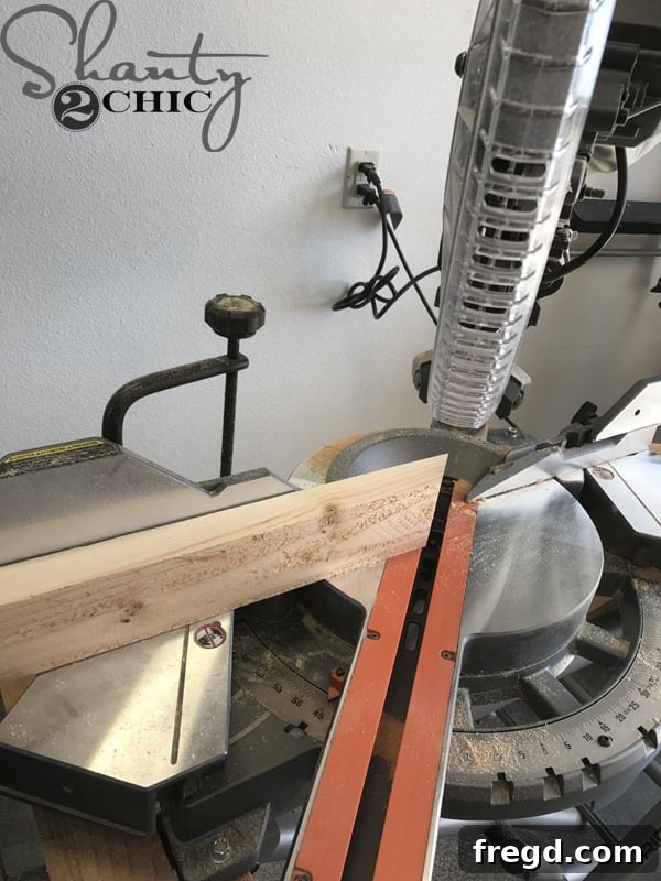 Making bevel cuts for leg assembly