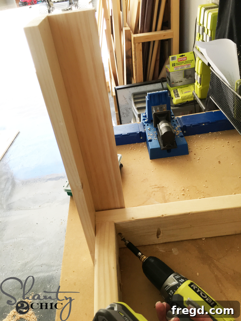 Attaching Bench Legs to the Bench Frame