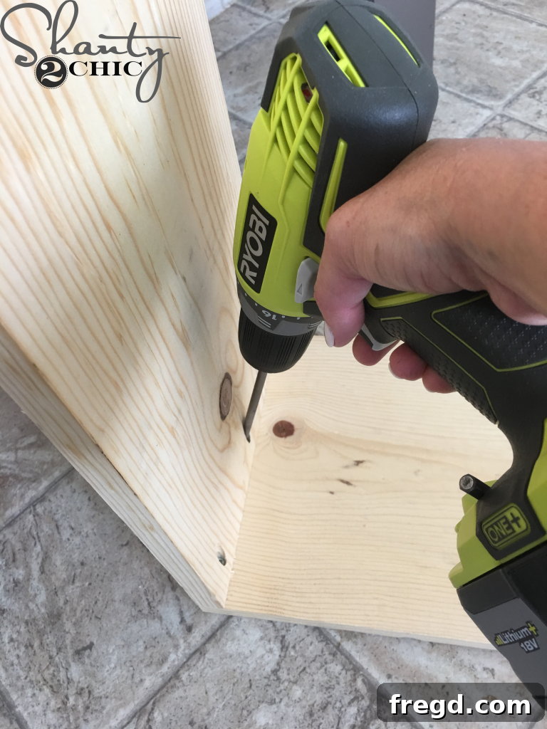 Attaching Hutch Side Pieces to the Top Piece