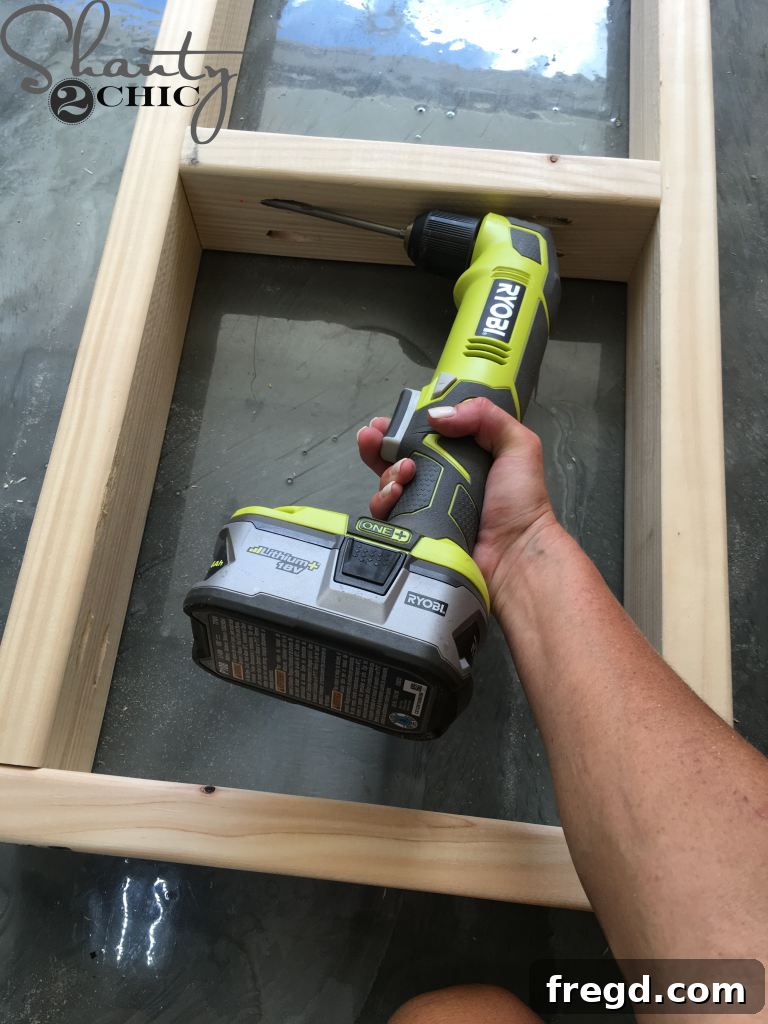 Bench Frame Assembly: Side Pieces Attached