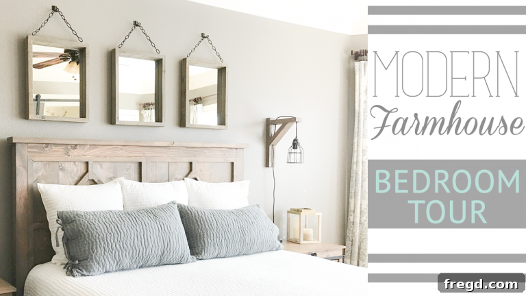 Ashley's Modern Farmhouse Bedroom Sanctuary 2 Stunning Modern Farmhouse Master Bedroom with handcrafted furniture and elegant decor