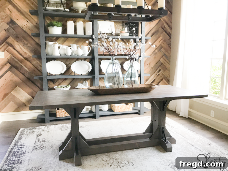 DIY Industrial Corbel Farmhouse Table: A step-by-step guide to building your own rustic, yet modern dining table.