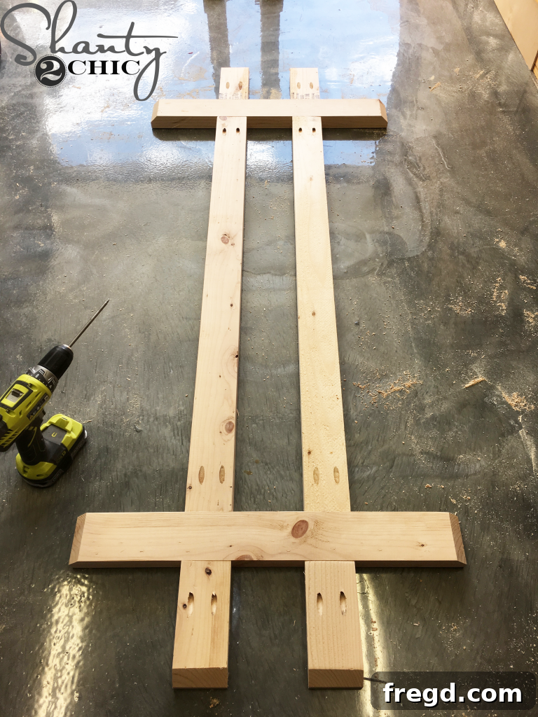 Top of the Table Base: assembling the upper frame for table top support.
