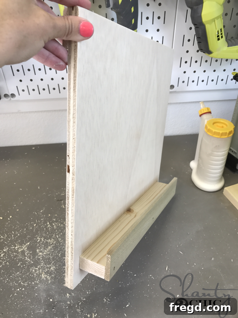Cutting and assembling the iPad holder for the wall organizer