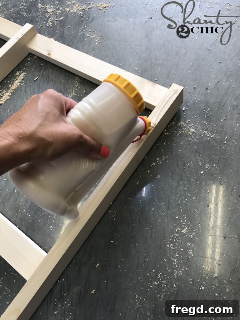 Fully assembled front frame of the DIY wall organizer