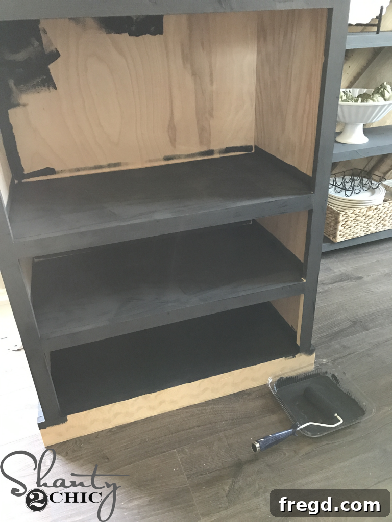 Rustic Coffee Station with Sliding Door 25 Cabinet with back attached