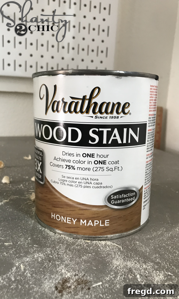 Applying Wood Stain to DIY Platform Bed Frame