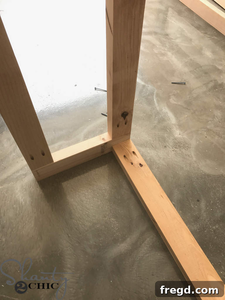 Attaching Diagonal Braces to Platform Bed Base